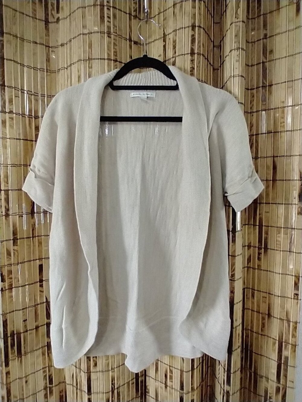 Banana Republic Short-Sleeve Open Front Cocoon Shrug / Cardigan in Cream